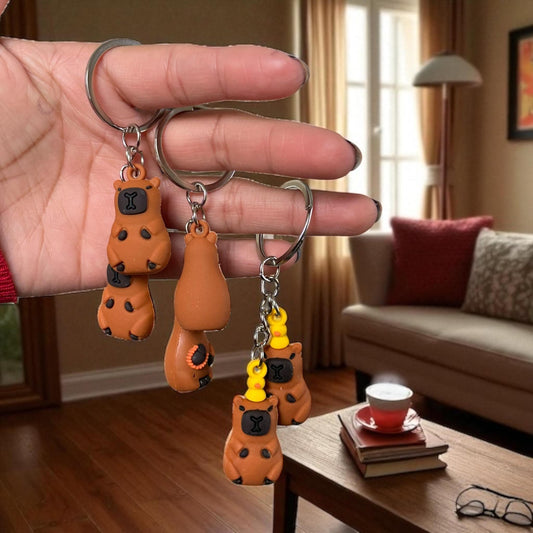 12 Llaveros Dobles  Capibaras Pequeñas $6.5 c/u