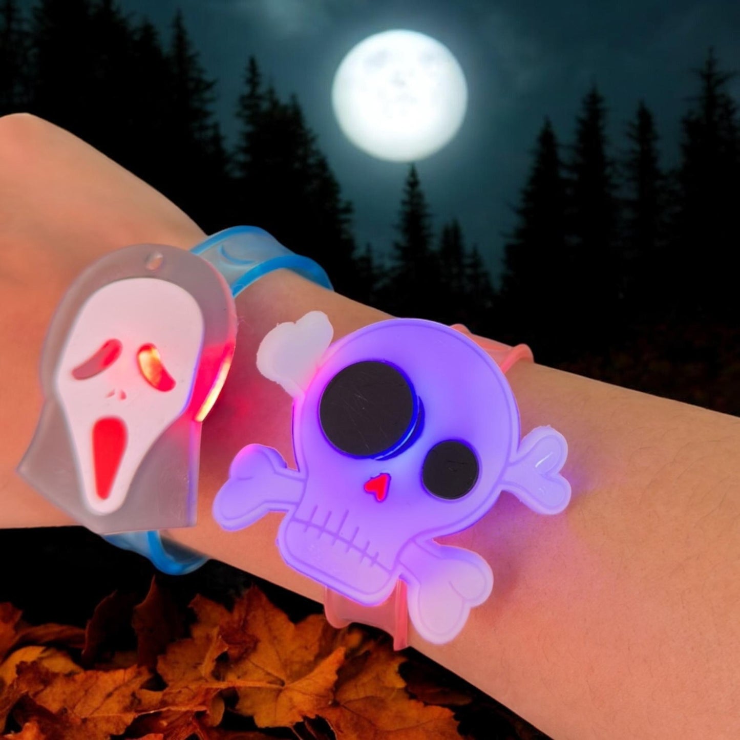 12 Pulseras Halloween con Luz $3.5 c/u