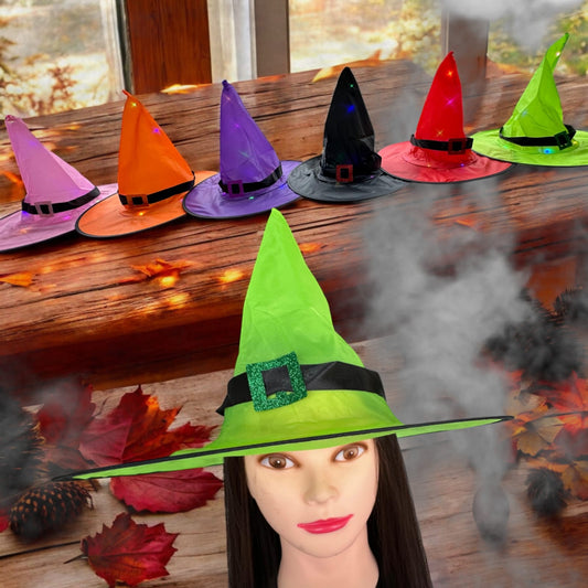 12 Sombreros Brujita con Luz Halloween $32 c/u