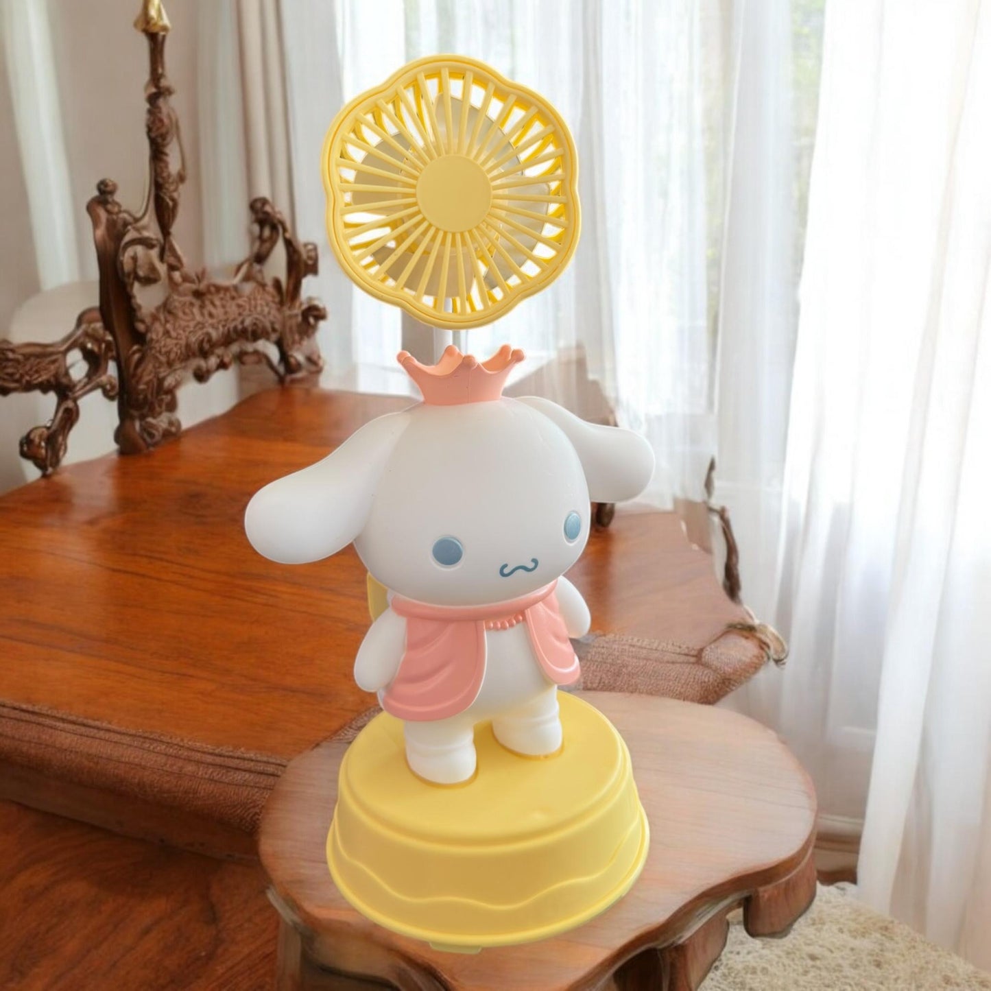 Ventilador Cinamorrol con Figura 3D y Sacpauntas