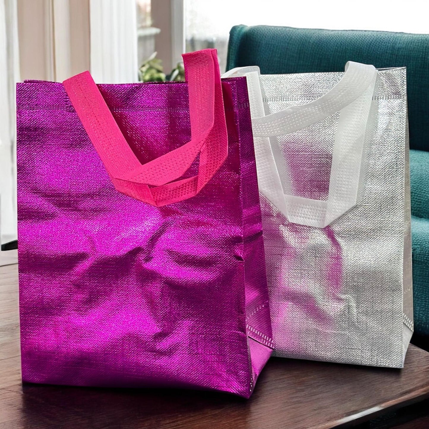 12 Bolsas Reutilizables Medianas Metalicas $5.25 c/u