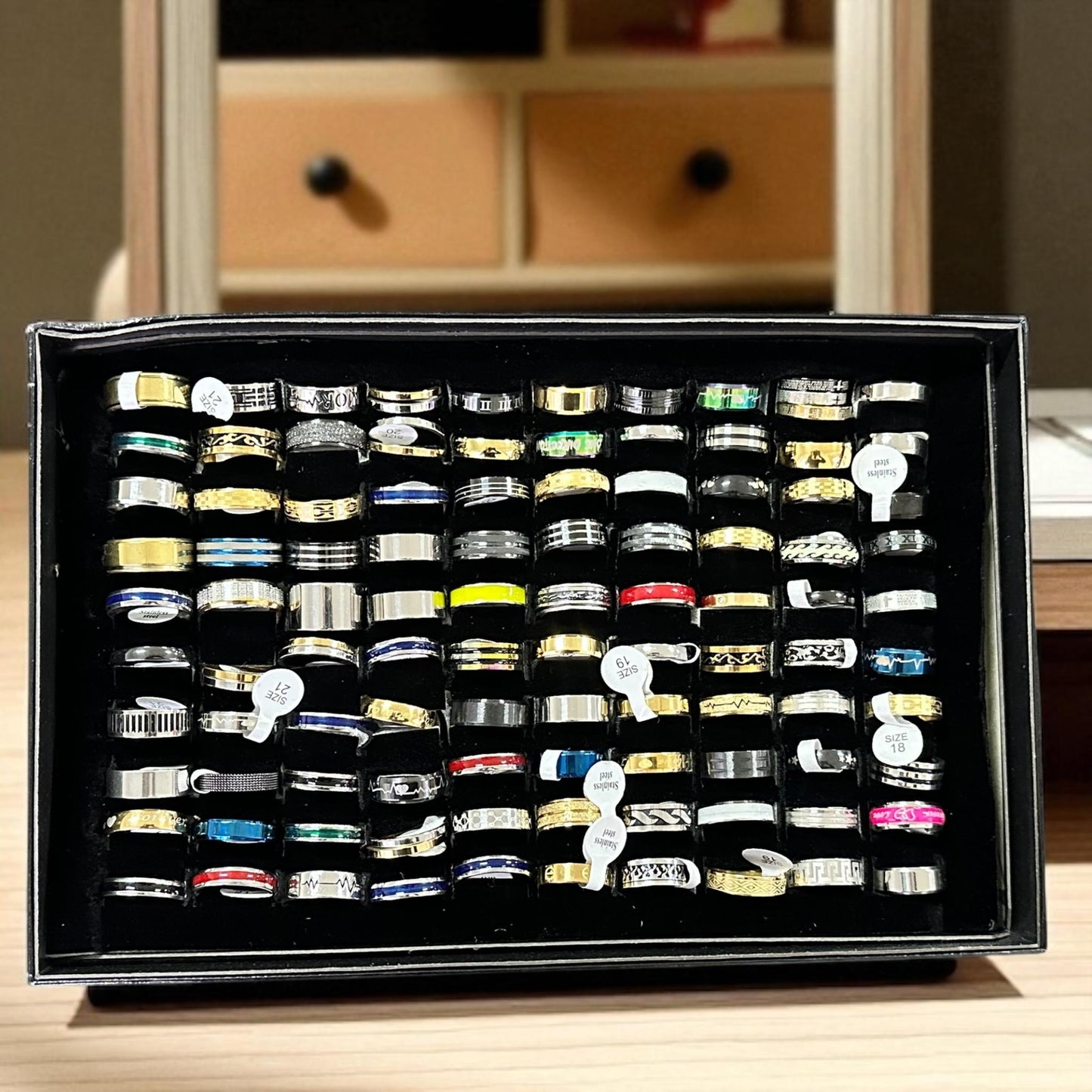 100 Anillos Hombres Acero $5.5 c/u