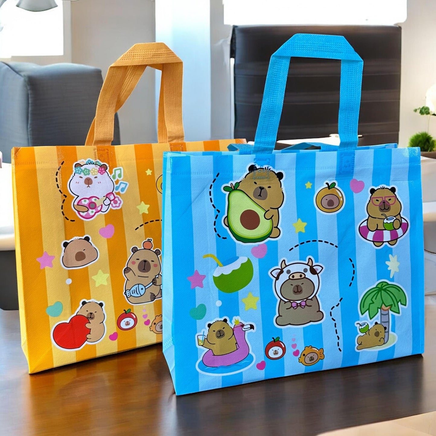 12 Bolsas Capibaras Medianas Rayadas $7.9 c/u