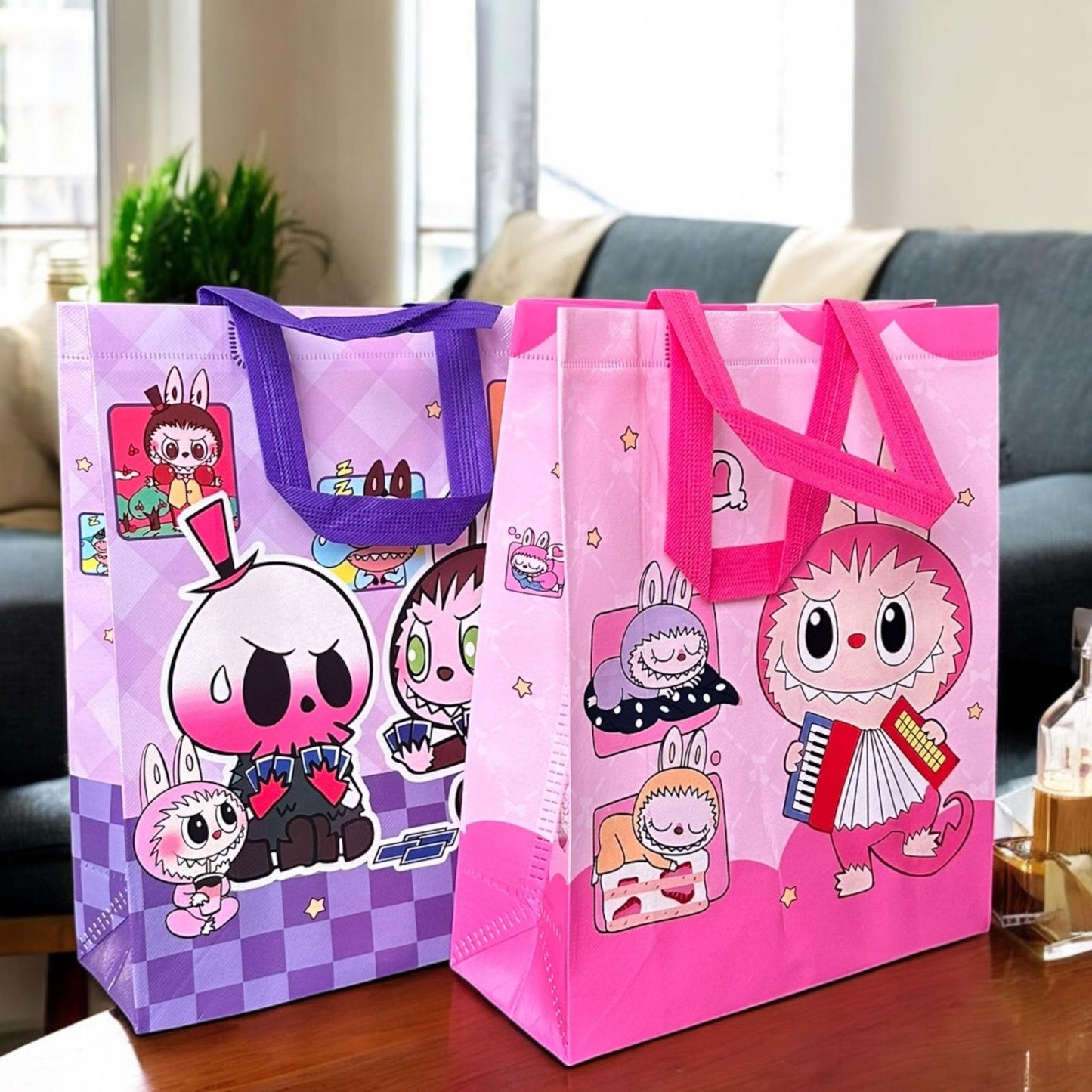 12 Bolsas Labubus Reutilizables G $8.5 c/u