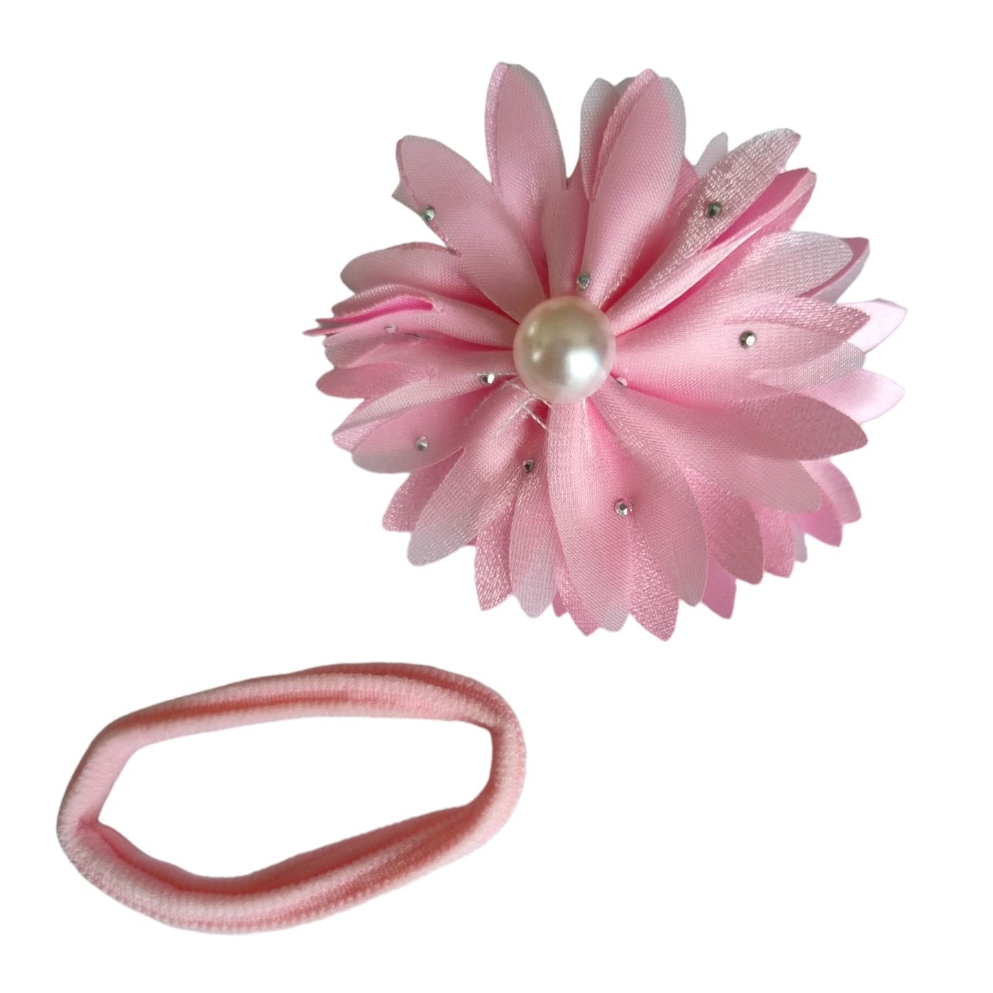 12 Sets de liga y Moño con Perlita $6.30 c/u