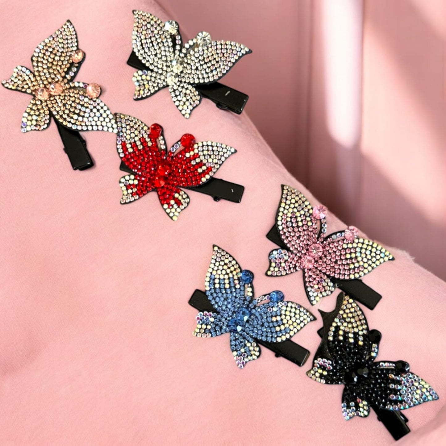 Set 12 Pasadores Mariposa Brillosa $6.58 c/u