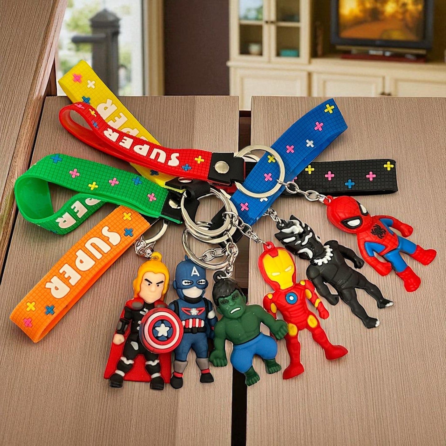 12 Llaveros Super Heroes Cintas $7.5 c/u