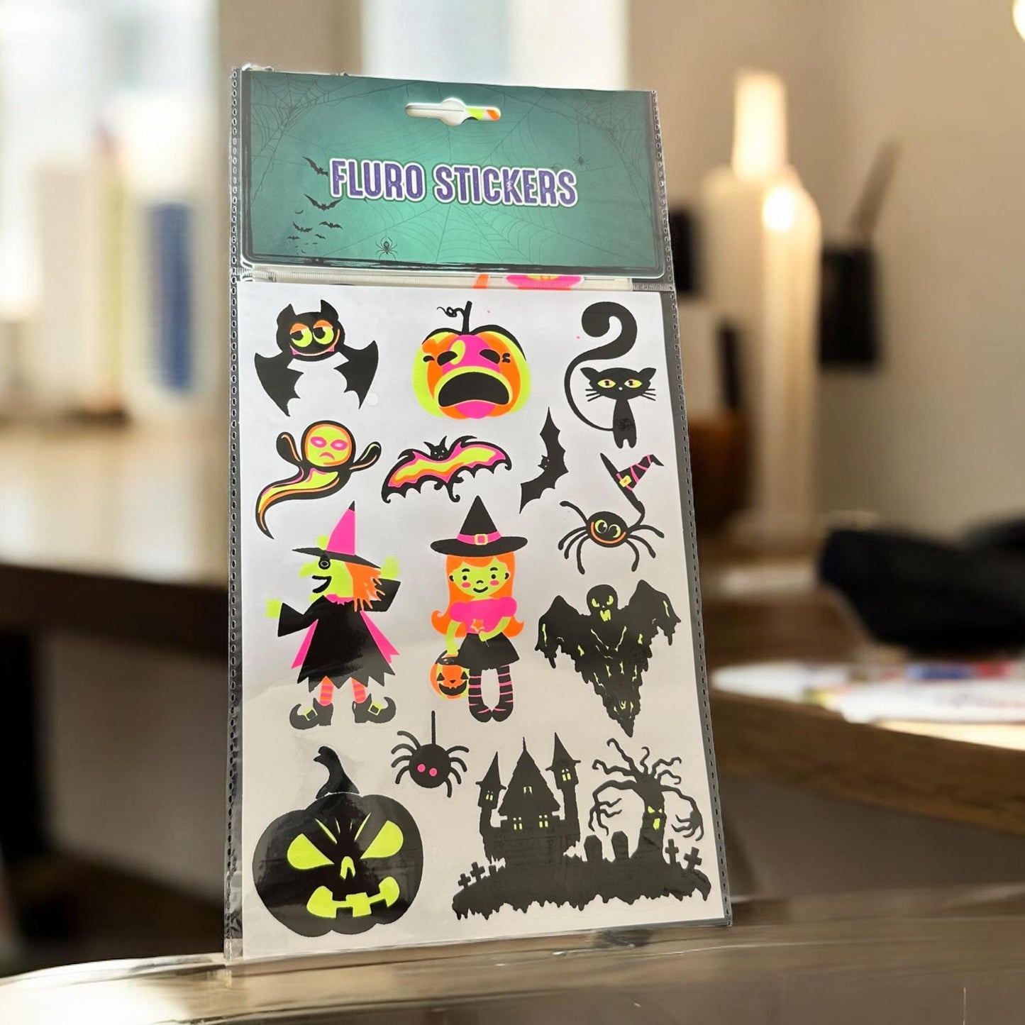 12 Stickers Halloween Fluorecentes $10 c/u