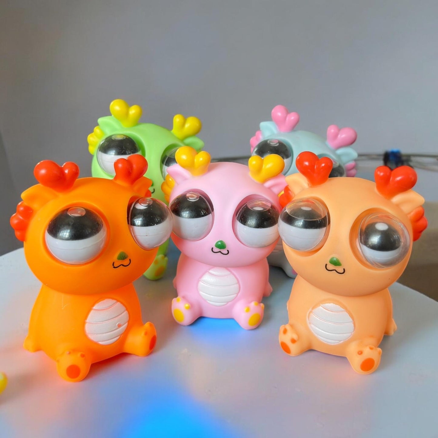 6 Ajolotes Ojos Saltones Squishies $32 c/u