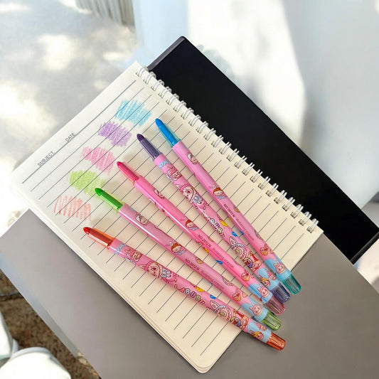 12 Crayones Labubus de Colores Rectactiles $5 c/u