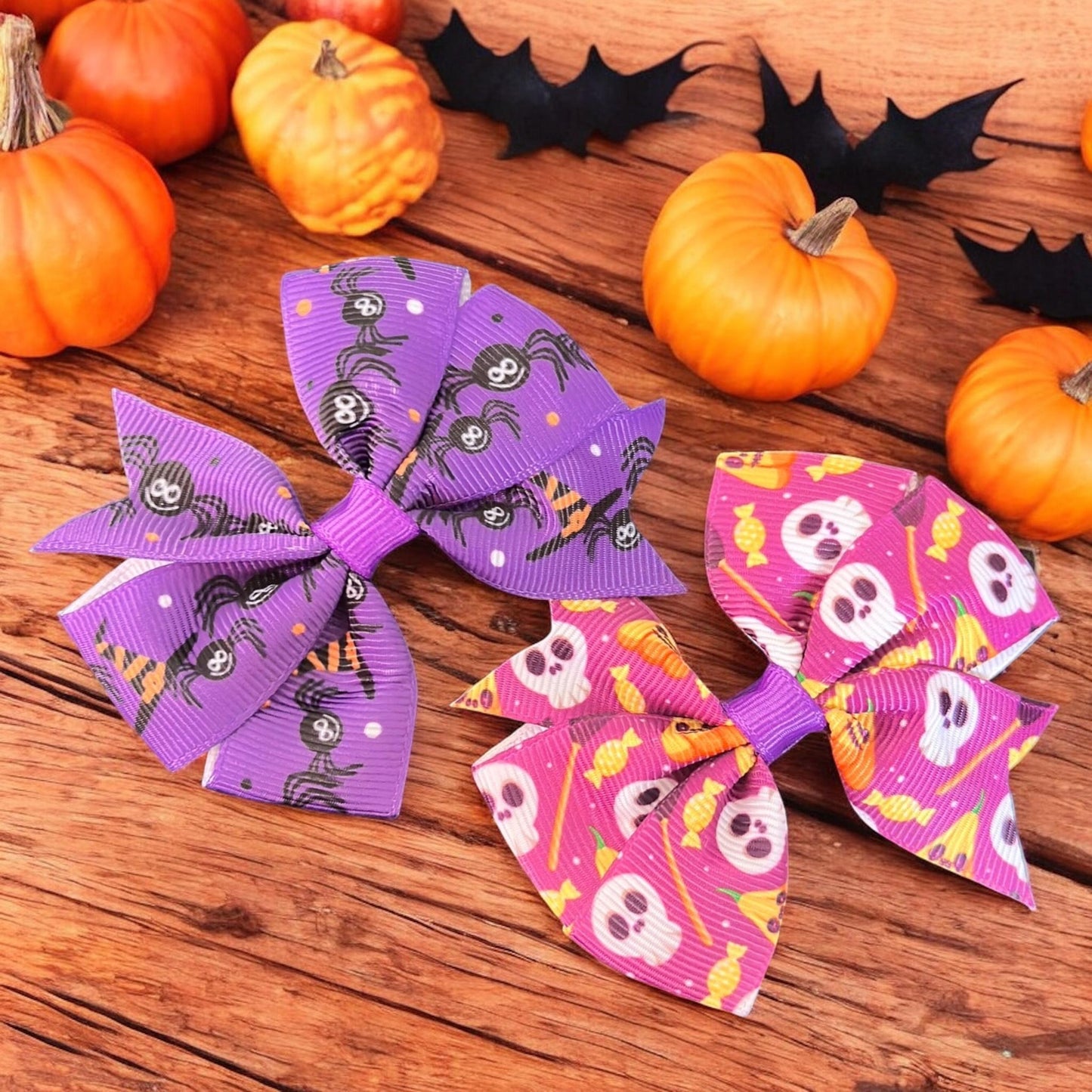 12 Moñitos Halloween Estampados  $6 c/u