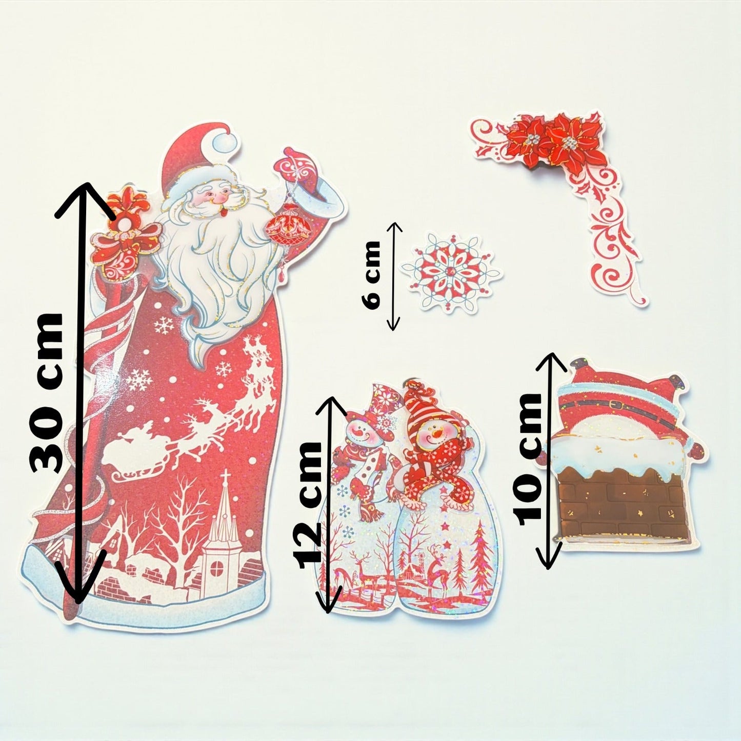 10 Planillas Calcomania 3D Stickers de Santa Claus  $21.6 c/u