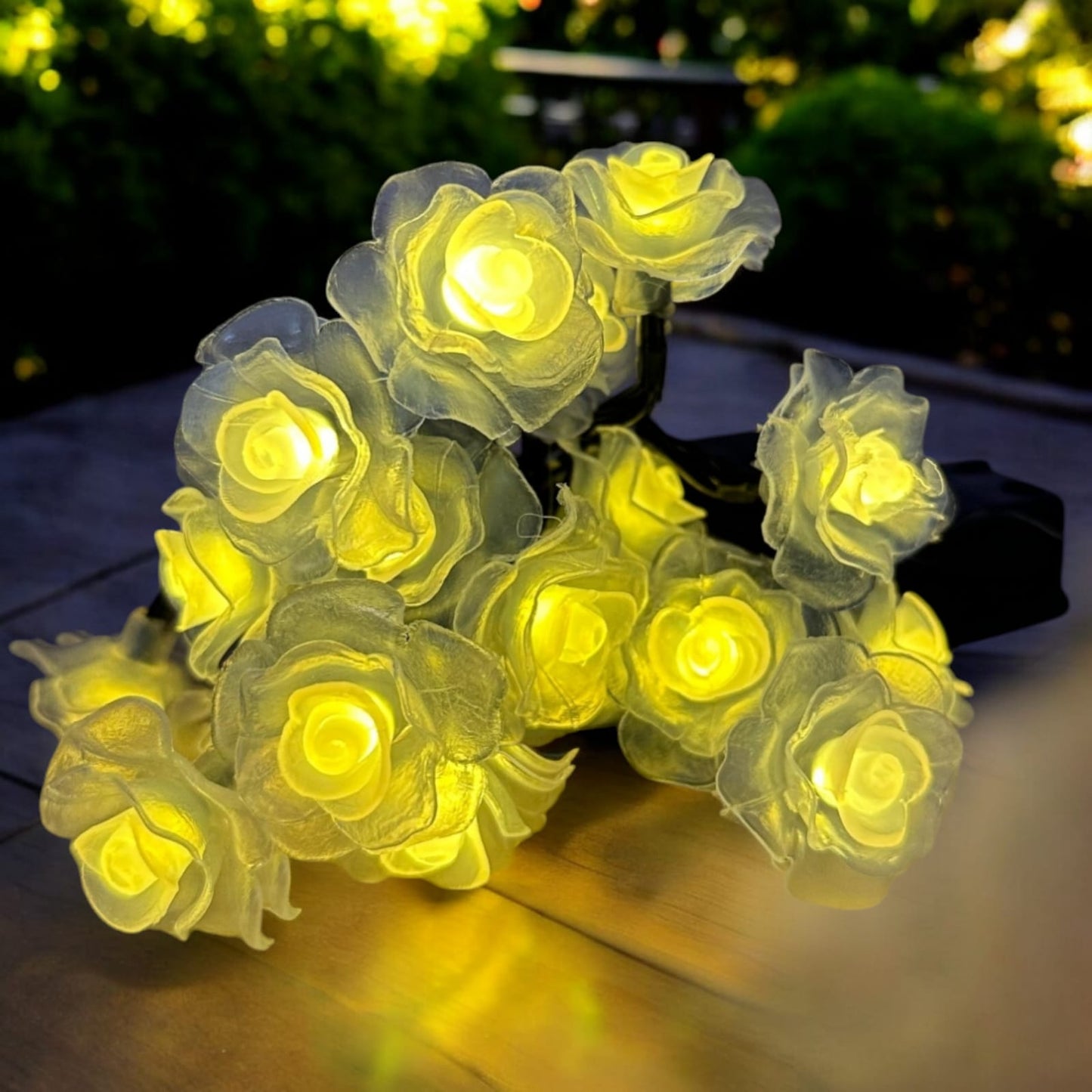 Serie de Luz solar Calida Flor 5 metros Para decoracion Navideña