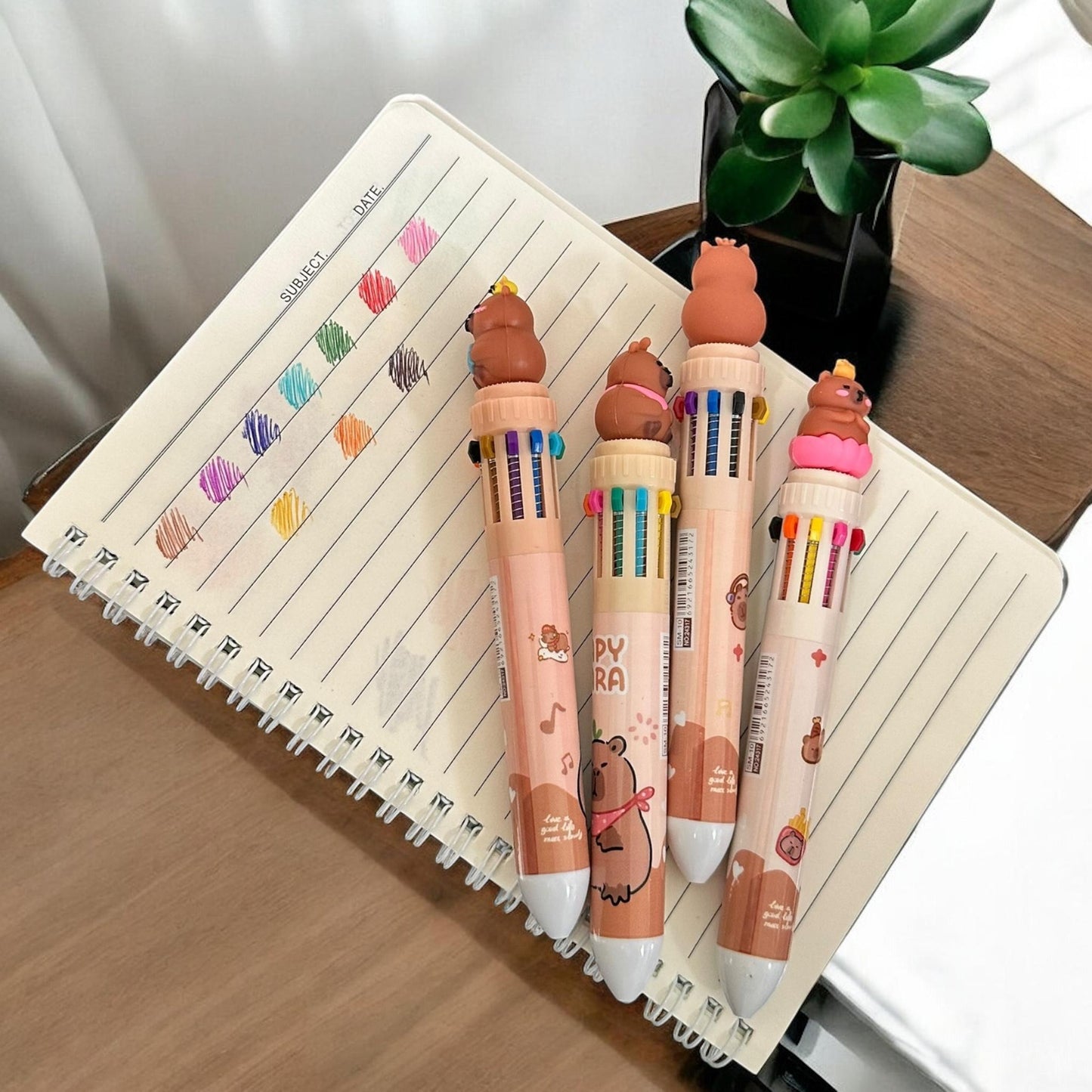 36 Lapiceros Capibaras Multitntas $12 c/u