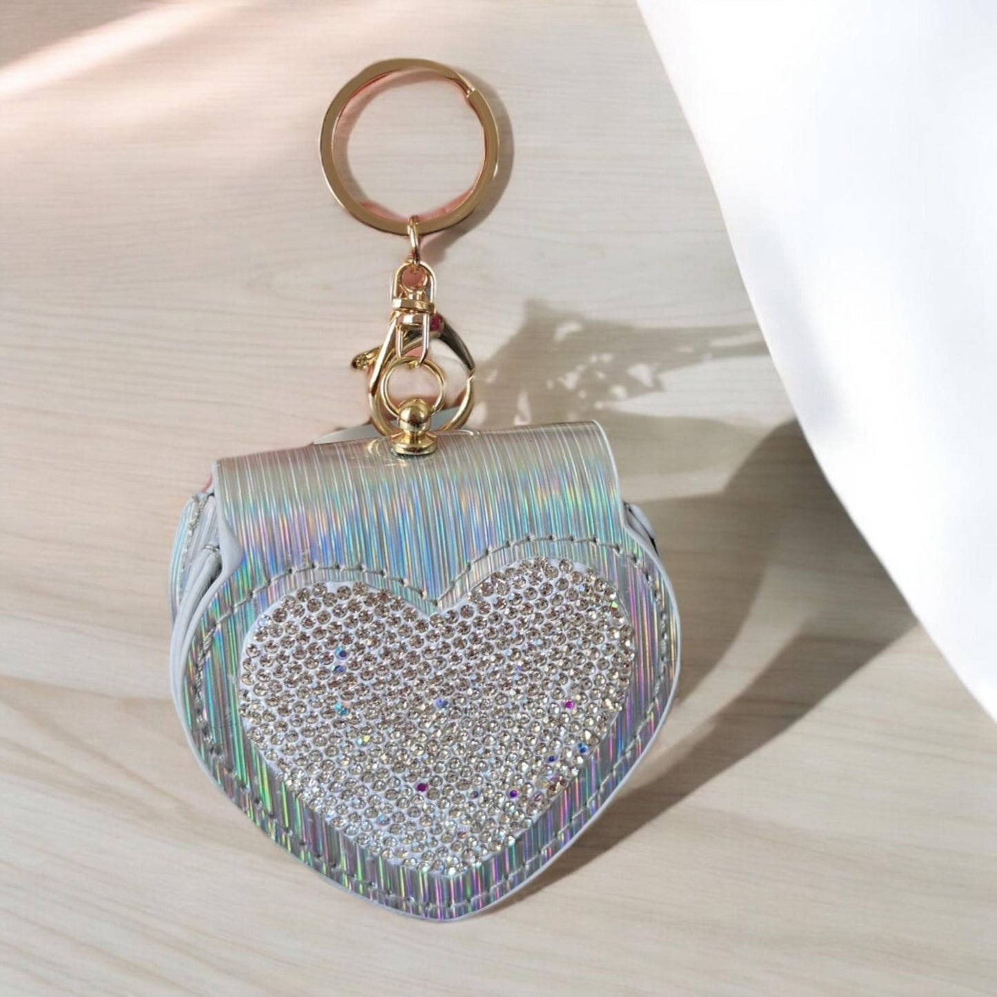 3 Monedero Corazon con Pedrería $59 c/u