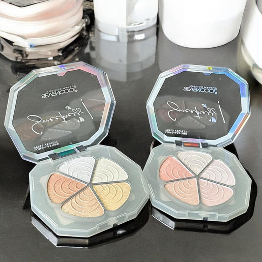 12 Quintetos de Iluminador en Polvo para Rostro $29 c/u