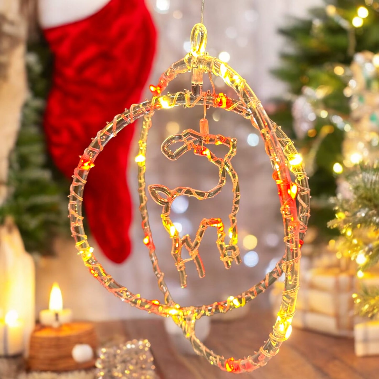 Adorno Navideño con Luz doble Colgante 33cm