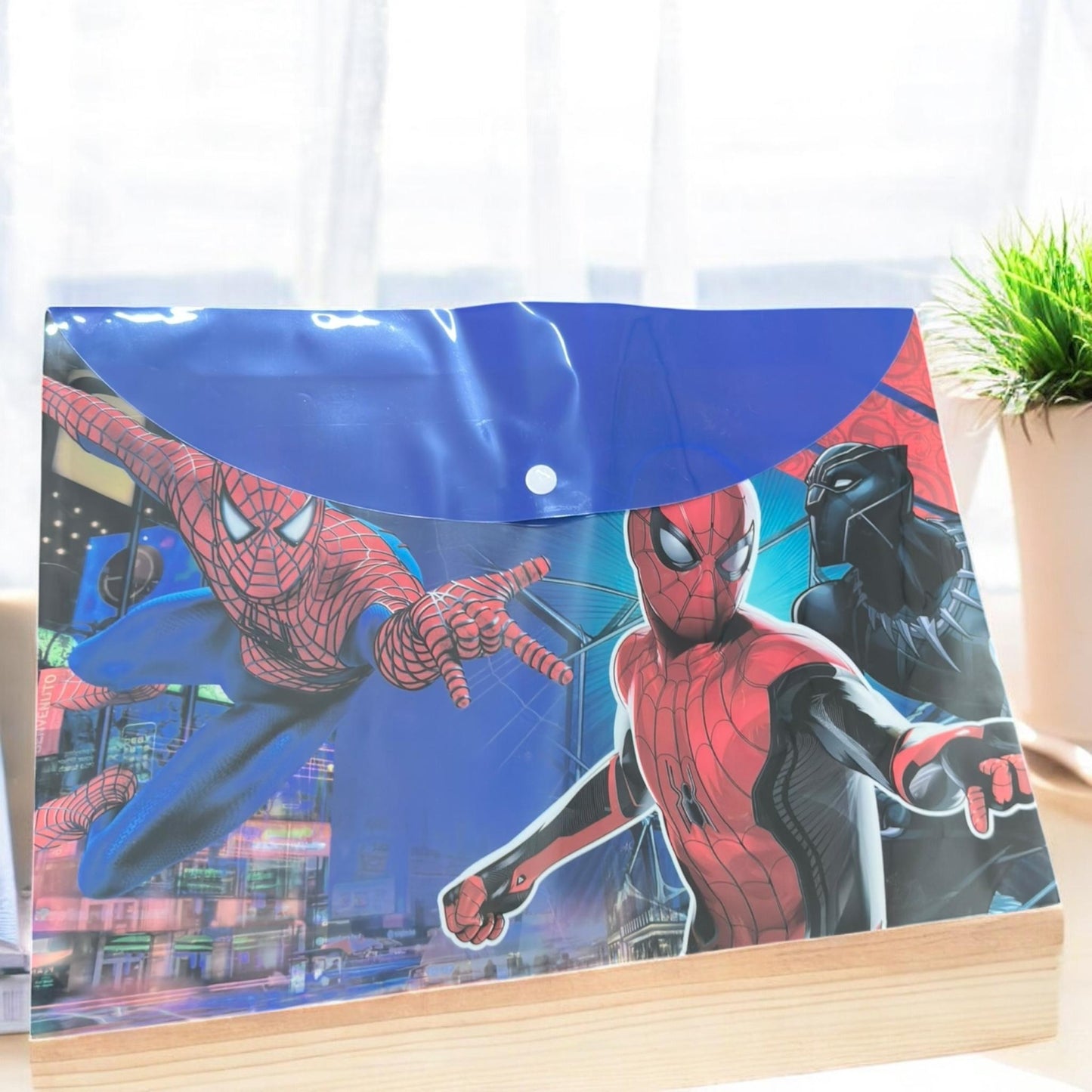 12 Folders Sanrio/Spiderman con Boton $6 c/u