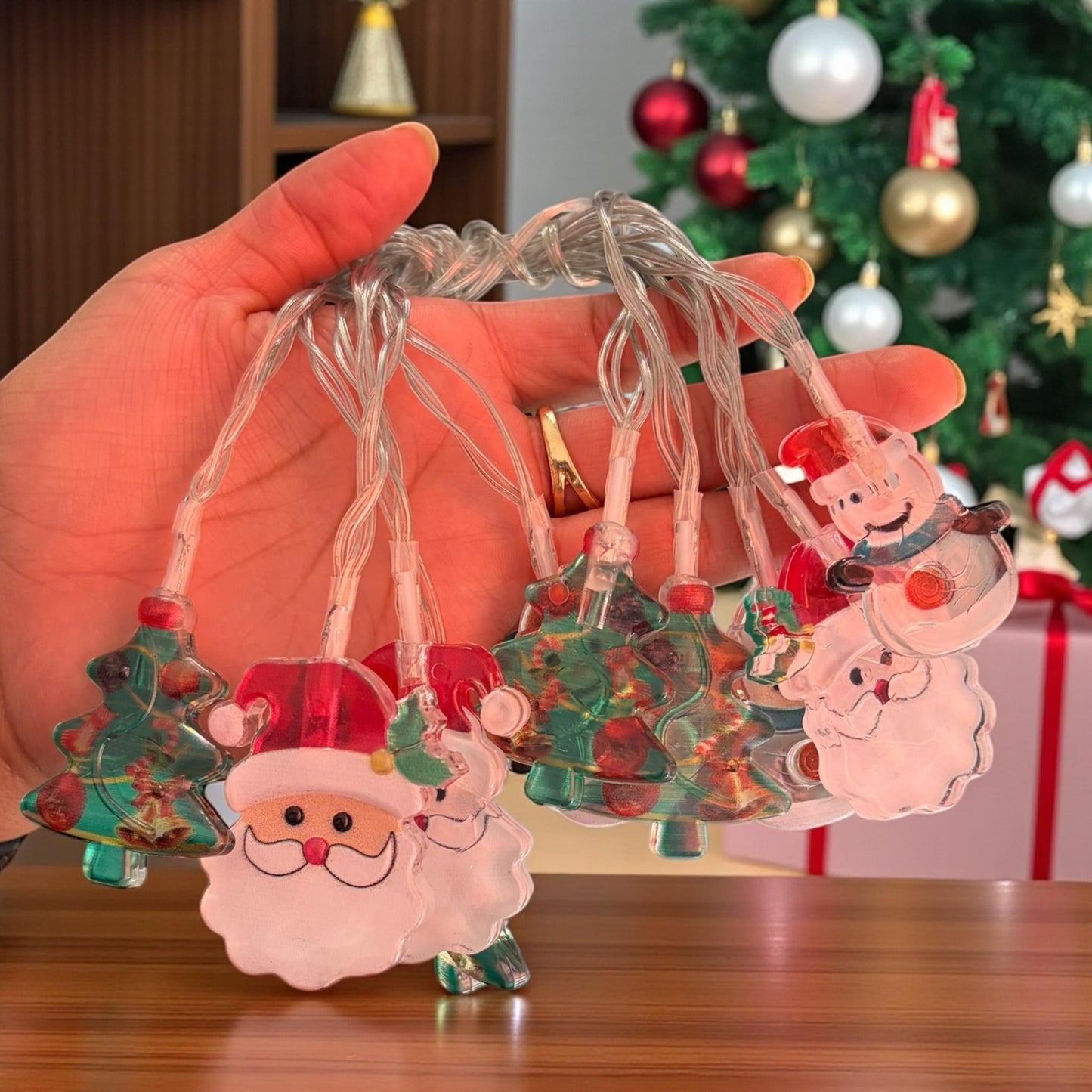 3 Serie de Luces Navideñas Arbolito y Santa 3D conector USB $36 c/u
