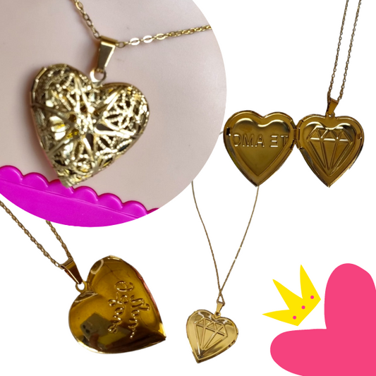 12 Relicarios de Corazón Acero Inoxidable $29.05 c/u