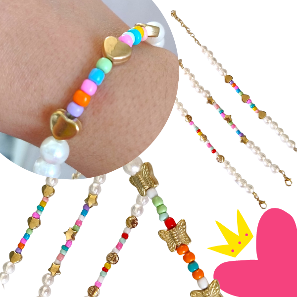 12 Pulseras Perlitas Diseño $6.50 c/u