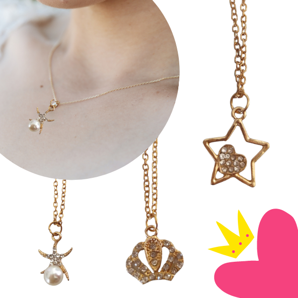 12 Collares dijes preciosos $5.44 c/u