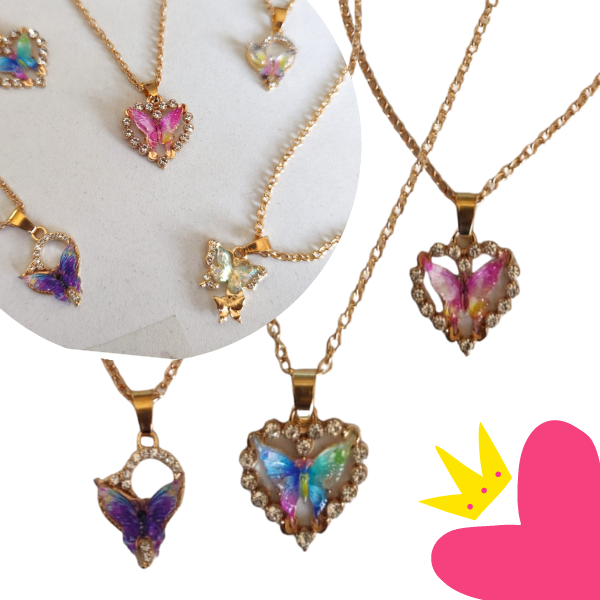 12 Collares Dije Mariposa $8.45 c/u
