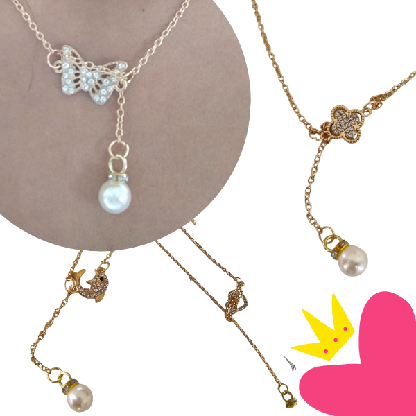 12 Collares Dije Y Perlita $7.15 c/u