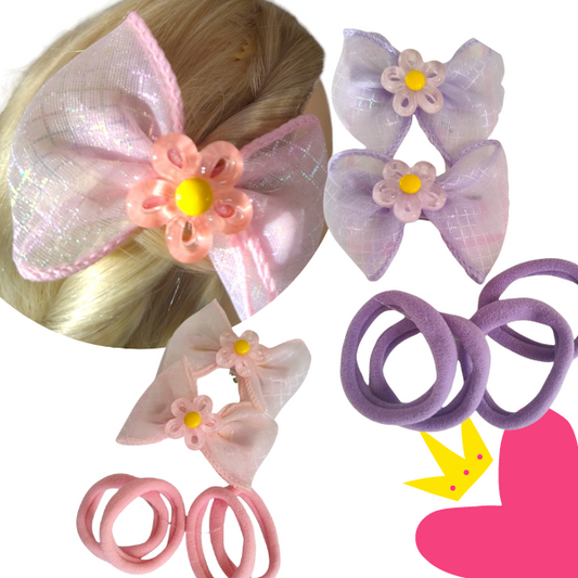 12 Sets Moñitos Y Ligas Coquette $7.15 c/u