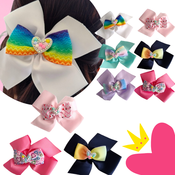 12 Moños Diseños Brillantes $5.20 c/u