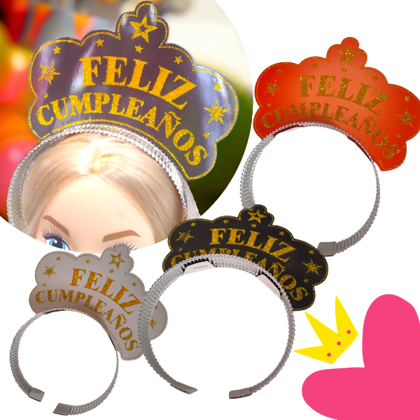 Paquete 6 Diademas Feliz Cumpleaños