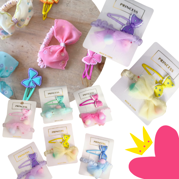 12 Sets Liga Moños Y Cuca Pastel $6.2 c/u