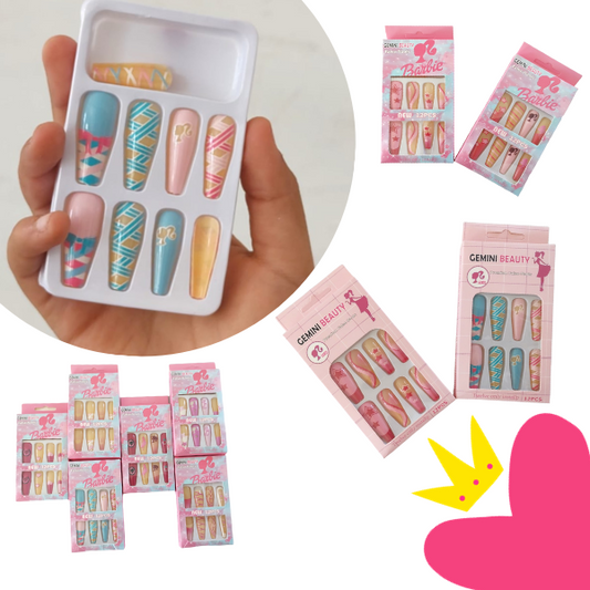 12 Uñas Barbie Luce Hermosa $6.5 c/u