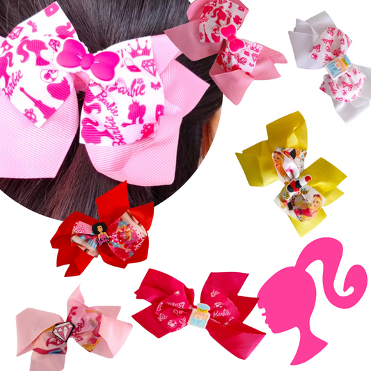12 Moños Diseños Barbie $6.50 c/u
