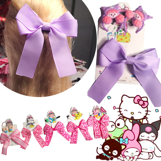 12 Sets Moños Y Pincitas Sanrio $8.20 c/u
