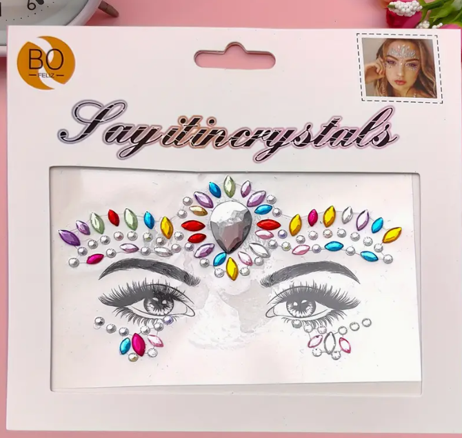 12 Stickers Pedreria para ojos $10.8 c/u