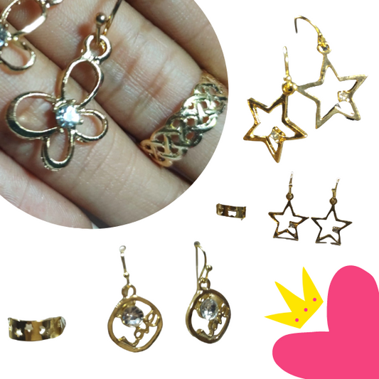 12 Sets Aretes Y Anillos $5.20 c/u