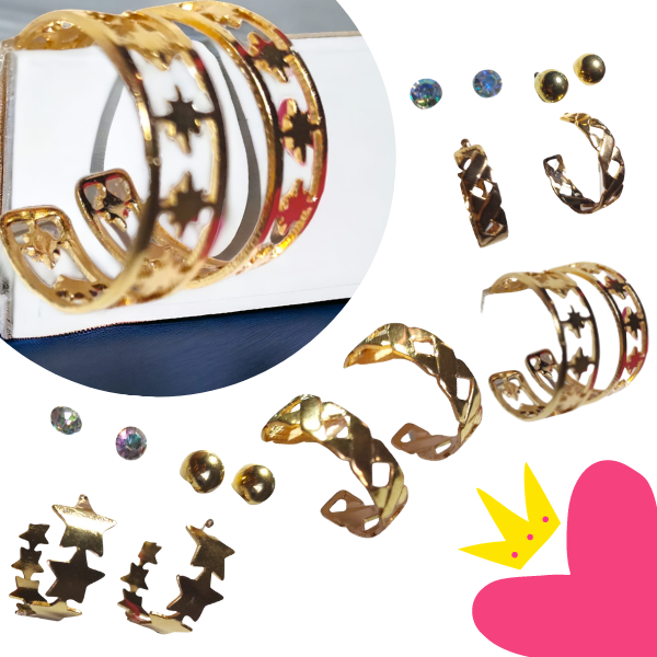 12 Sets aretes y arracadas $5.44 c/u