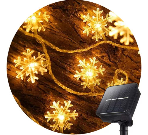 Serie de Luz Solar copos de Nieve calida 5M