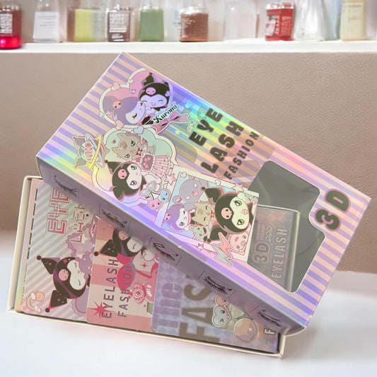 12 Pestañas Postizas Sanrio Kuromi $6.9 c/u