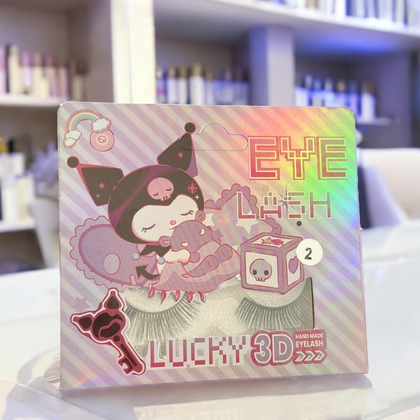 12 Pestañas Postizas Sanrio Kuromi $6.9 c/u