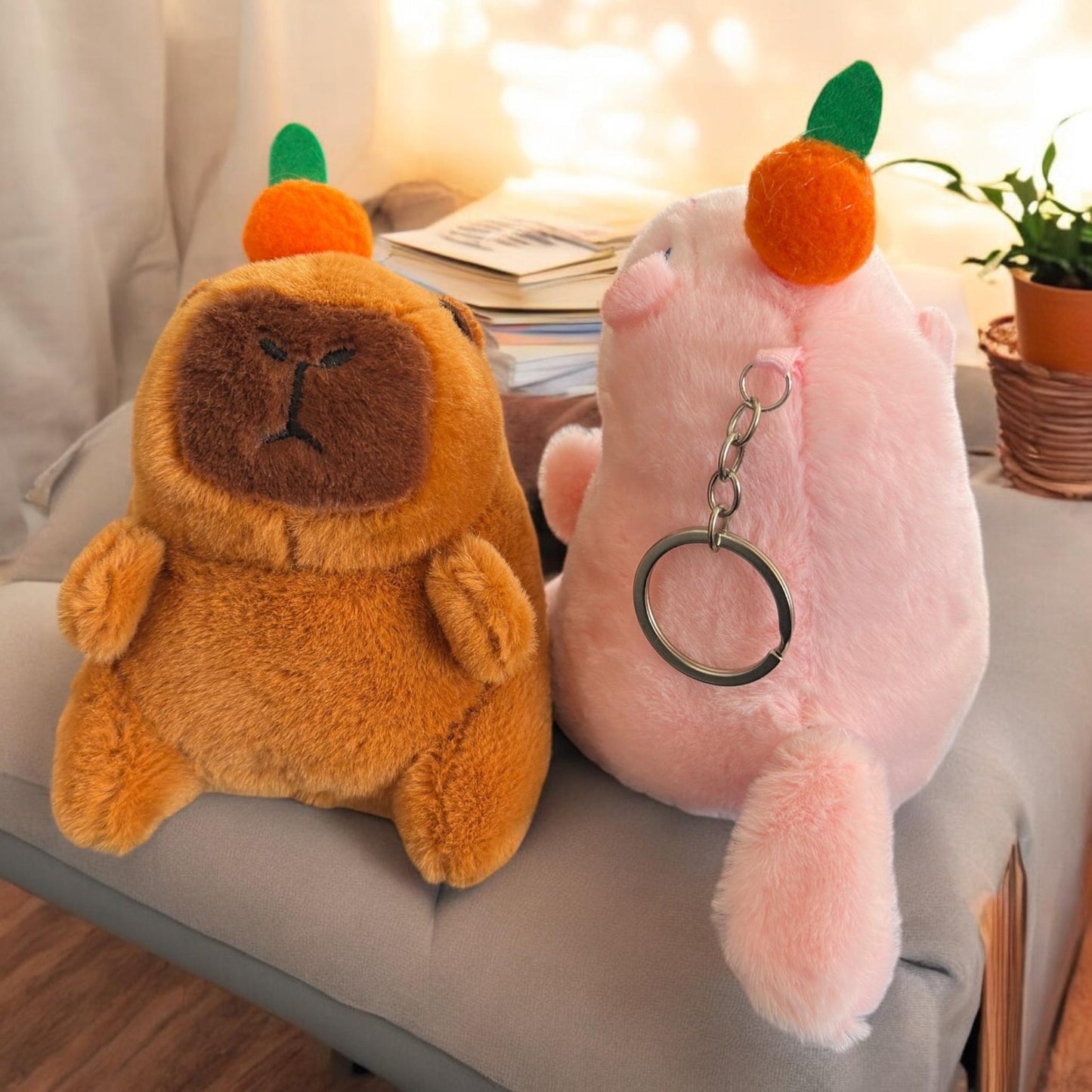 3 Llaveros Capibara Peluche Colita Giratoria $79 c/u