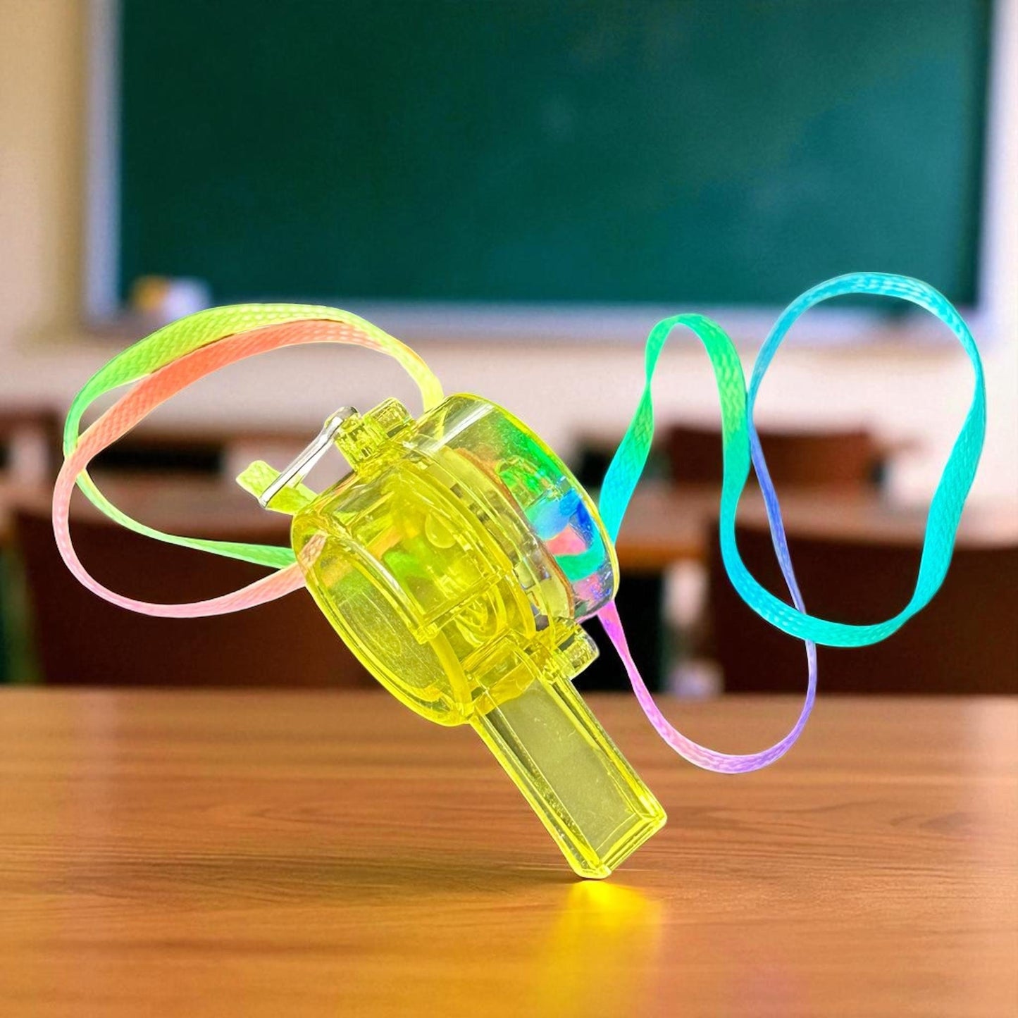 12 Silbatos con Correa de colores y Luces $7.25 c/u