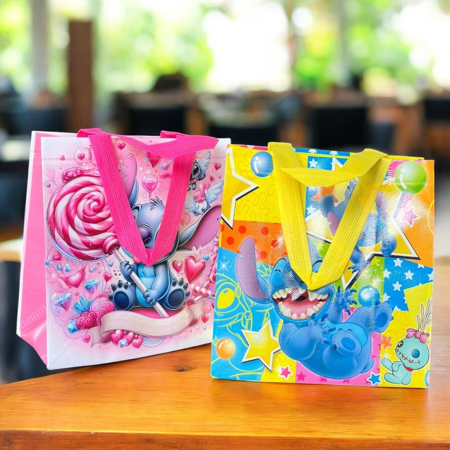 12 Bolsas Reutilizables Stitch $6.8 c/u