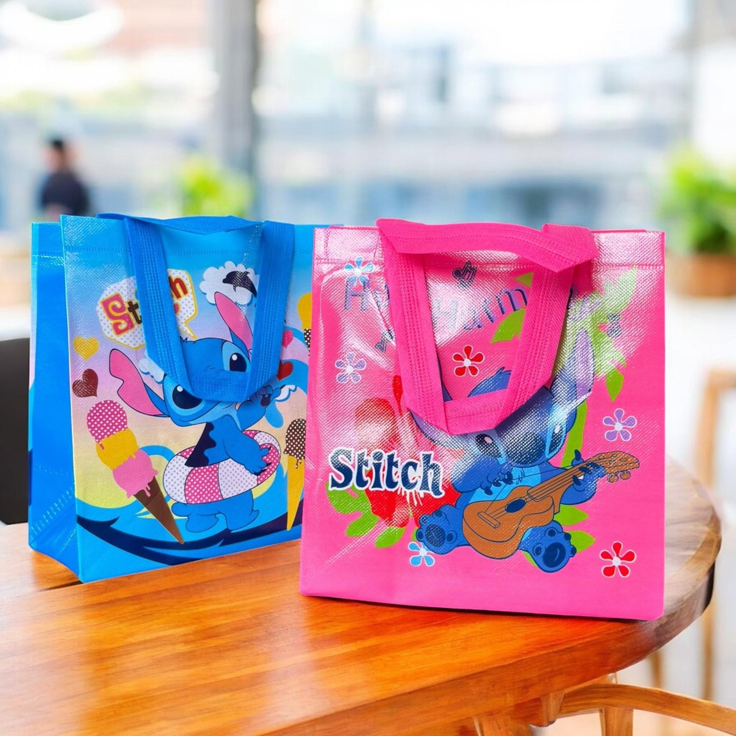 12 Bolsas Reutilizables Stitch $6.8 c/u