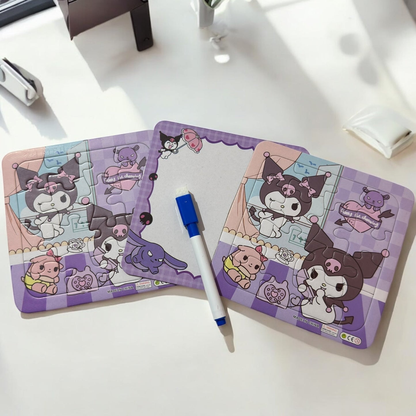 6 Rompecabezas Sanrio 2 en 1 con Pizarron y Plumón $18 c/u