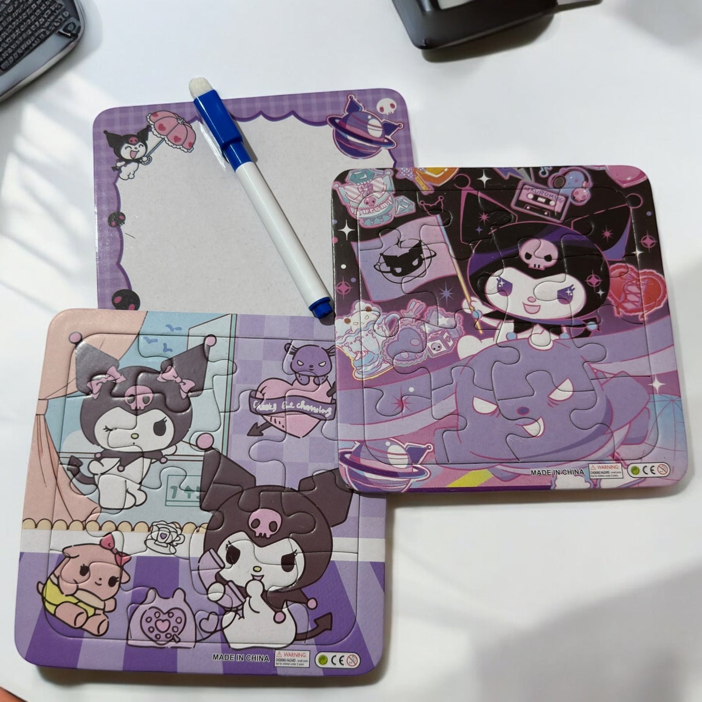 6 Rompecabezas Sanrio 2 en 1 con Pizarron y Plumón $18 c/u