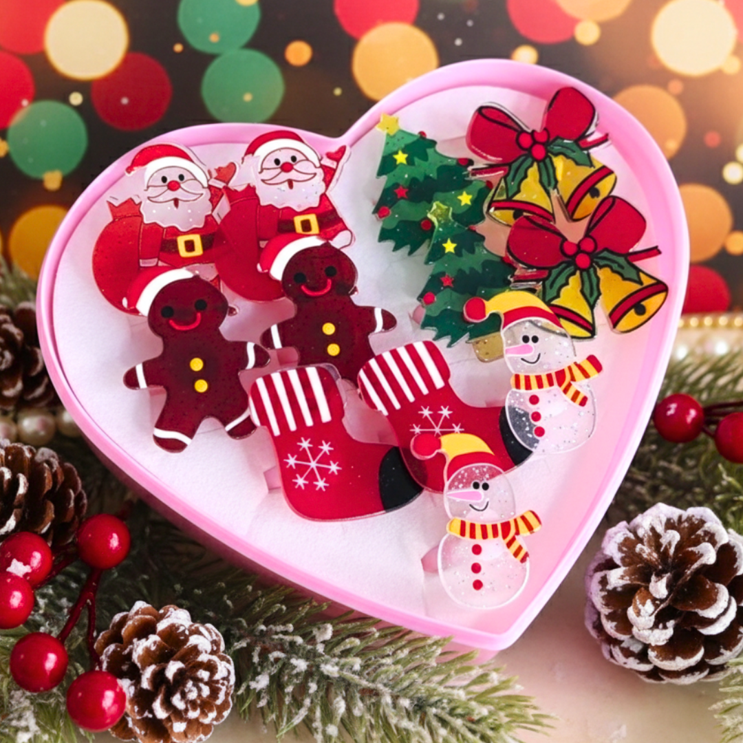 Estuche corazon con 12 Anillos Navideños $3.9 c/u