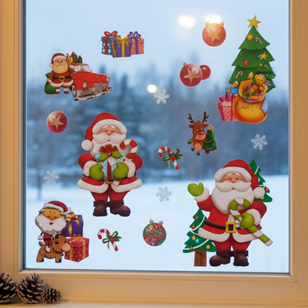 10 Planillas Calcomania 3D Stickers de Santa Claus  $21.6 c/u