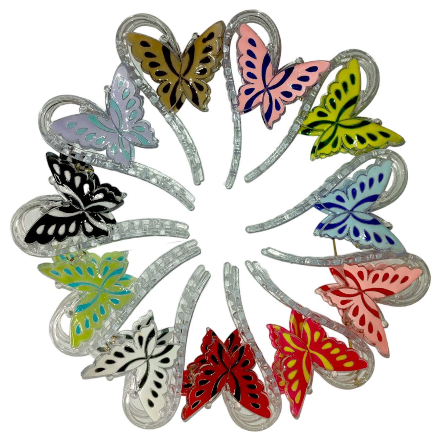 12 Pinzas mariposa colores (11cm) $11.56 c/u
